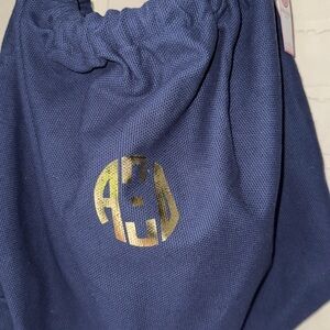 Buckhead betties bag NEW navy Lauren tote gold handles